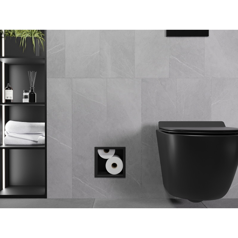 Mexen X-Wall-B toilet paper holder, black - 1975