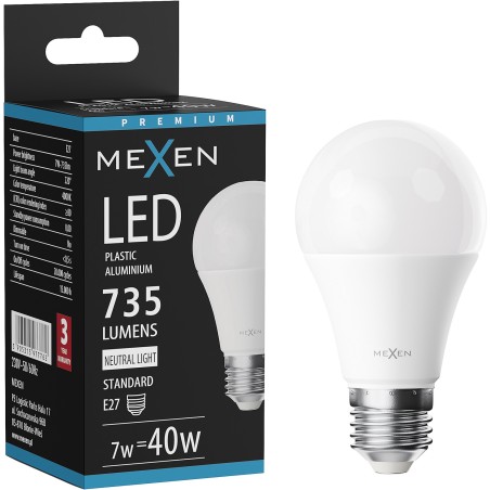 Mexen Nova LED Bulb E27, A60, 7W, Neutral - 4000K, 735 lm - L100-E27-0740-01