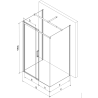 Mexen Omega extendable 3-walled shower cubicle 130 x 90 cm, transparent, Chrome + shower tray Flat - 825-130-090-01-00-3s-4070