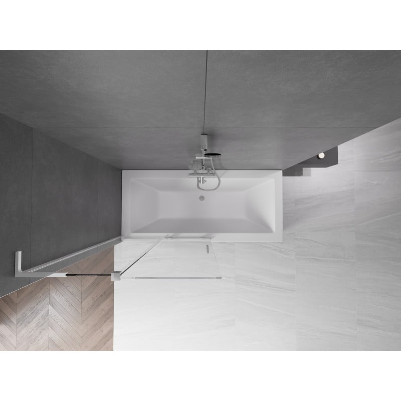 Mexen Velar L 2-leaf sliding bath screen 100 x 150 cm, transparent, chrome - 896-100-003-01-01