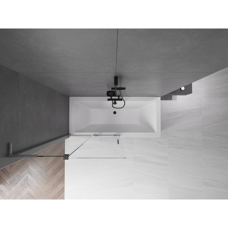 Mexen Velar L shower screen 2-panel sliding 100 x 150 cm, transparent, gun gray brushed - 896-100-003-01-66