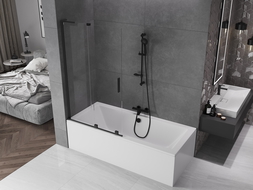Mexen Velar L 2-wing sliding bath screen 100 x 150 cm, transparent, black - 896-100-003-01-70