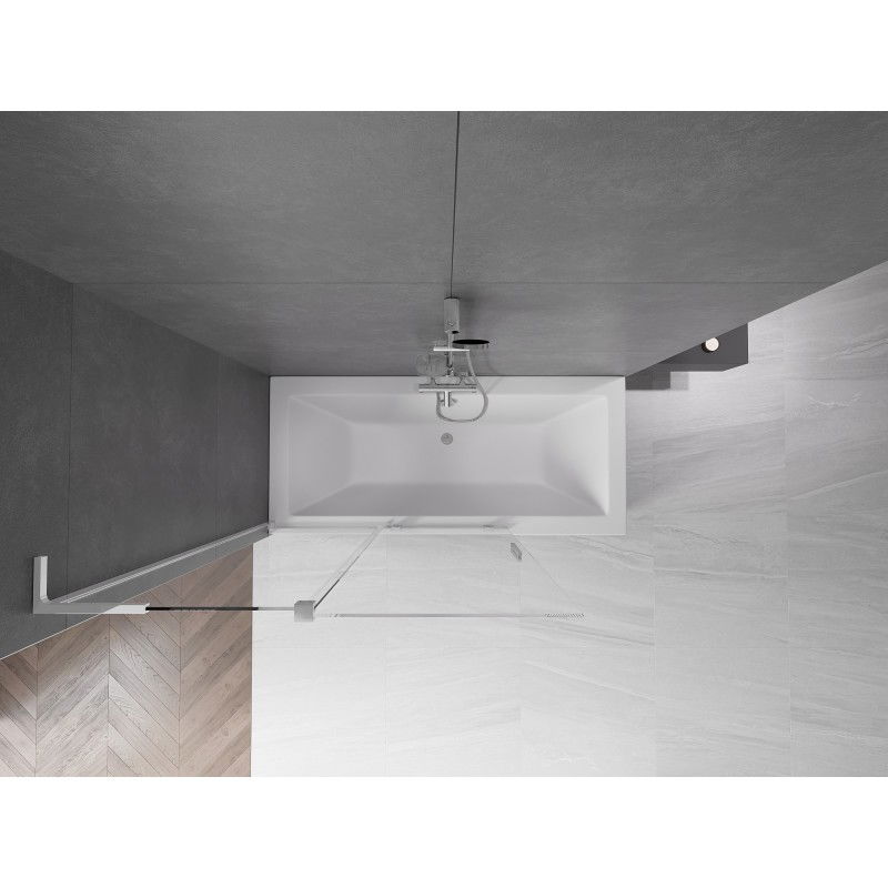 Mexen Velar L bath screen 2-panel sliding 120 x 150 cm, transparent, chrome - 896-120-003-01-01