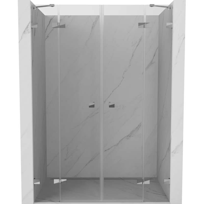Mexen Lunar Duo Hinged Shower Doors 150 cm, Transparent, Chrome - 834D-150-000-01-00