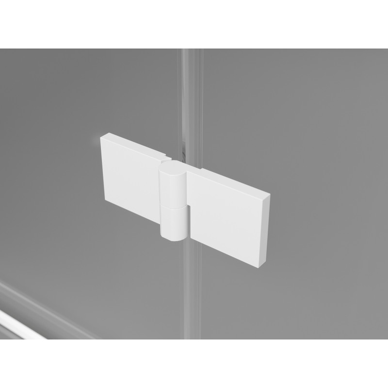 Mexen Lunar Duo 140 cm Hinged Shower Door, Transparent, White - 834D-140-000-20-00