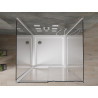Mexen Omega-3S 3-wall shower cabin, sliding 100x100 cm, transparent, chrome + Flat shower tray - 825-100-100-01-00-3s-4010