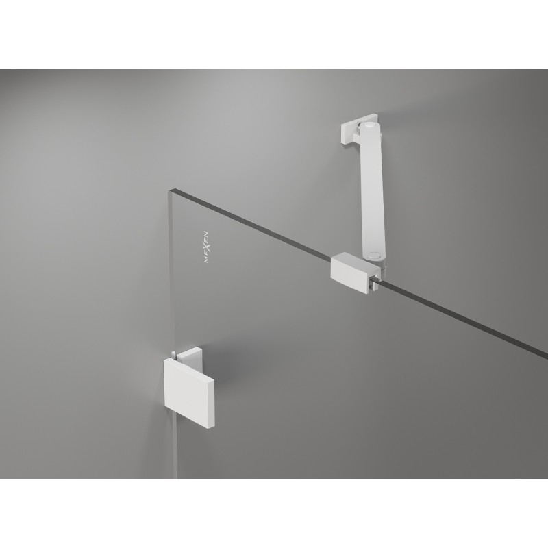 Mexen Lunar Double Shower Doors Hinged 160 cm, Transparent, White - 834D-160-000-20-00