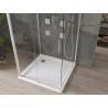 Mexen Omega-3S 3-wall shower cabin, sliding 100x100 cm, transparent, chrome + Flat shower tray - 825-100-100-01-00-3s-4010