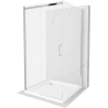 Mexen Omega-3S 3-wall shower cabin, sliding 100x100 cm, transparent, chrome + Flat shower tray - 825-100-100-01-00-3s-4010
