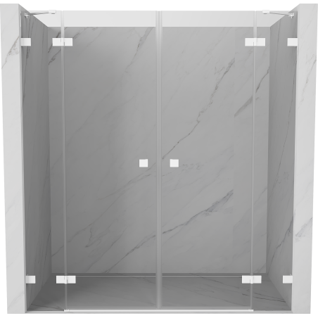 Mexen Lunar Duo hinged shower doors 200 cm, transparent, white - 834D-200-000-20-00