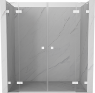 Mexen Lunar Duo hinged shower doors 200 cm, transparent, white - 834D-200-000-20-00