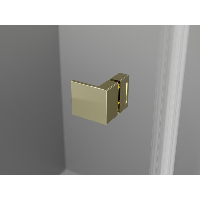 Mexen Lunar Duo 140 cm Hinged Shower Doors, Transparent, Gold - 834D-140-000-50-00