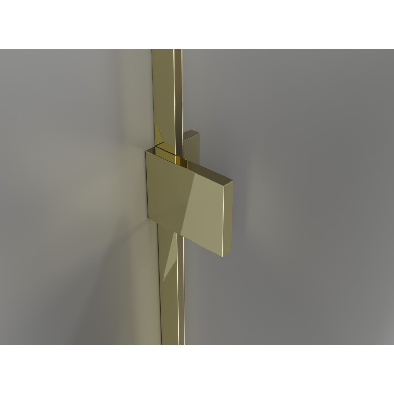 Mexen Lunar Duo 150 cm Hinged Shower Doors, Transparent, Gold - 834D-150-000-50-00