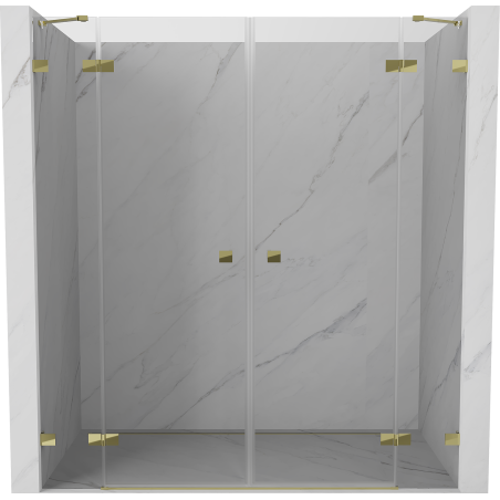 Mexen Lunar Duo Hinged Shower Doors 170 cm, Transparent, Gold - 834D-170-000-50-00