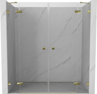 Mexen Lunar Duo Hinged Shower Doors 170 cm, Transparent, Gold - 834D-170-000-50-00