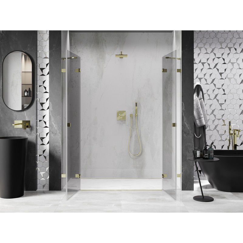 Mexen Lunar Duo Hinged Shower Doors 170 cm, Transparent, Gold - 834D-170-000-50-00