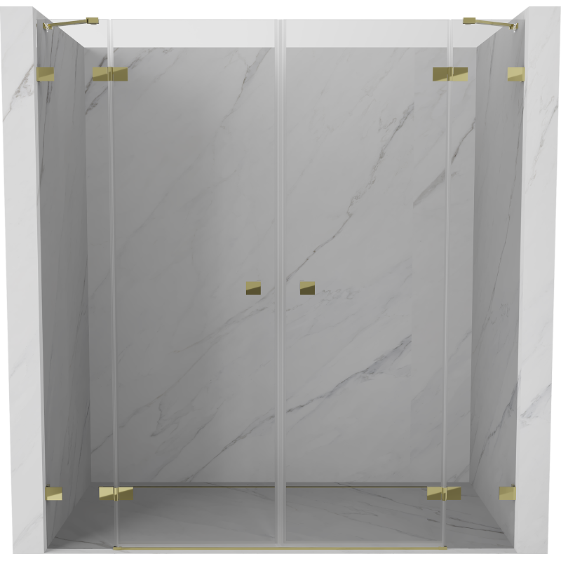 Mexen Lunar Duo Swing Shower Doors 190 cm, Transparent, Gold - 834D-190-000-50-00