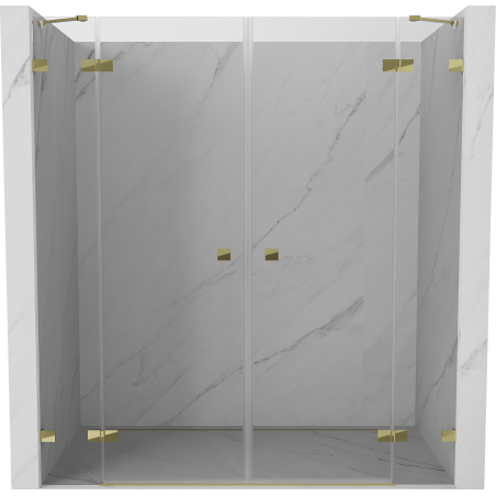 Mexen Lunar Duo Swing Shower Doors 190 cm, Transparent, Gold - 834D-190-000-50-00