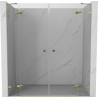 Mexen Lunar Duo Swing Shower Doors 190 cm, Transparent, Gold - 834D-190-000-50-00