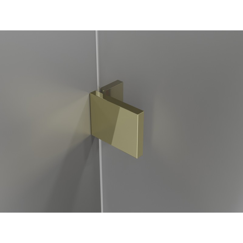 Mexen Lunar Duo 200 cm Hinged Shower Door, Transparent, Gold - 834D-200-000-50-00