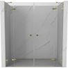 Mexen Lunar Duo 200 cm Hinged Shower Door, Transparent, Gold - 834D-200-000-50-00