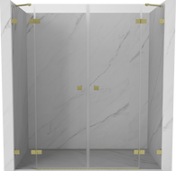 Mexen Lunar Duo Swing Shower Doors 170 cm, Transparent, Brushed Gold - 834D-170-000-55-00