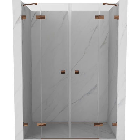 Mexen Lunar Duo Shower Doors, Hinged, 150 cm, Transparent, Rose Gold - 834D-150-000-60-00
