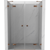 Mexen Lunar Duo Shower Doors, Hinged, 150 cm, Transparent, Rose Gold - 834D-150-000-60-00