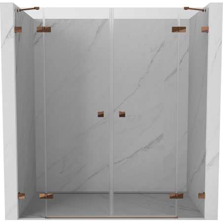 Mexen Lunar Duo Hinged Shower Doors 170 cm, Transparent, Rose Gold - 834D-170-000-60-00
