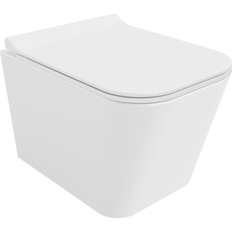 Mexen Teo Rimless toilet bowl with a slim soft close toilet seat, Thermosetting polymer, White - 30850700
