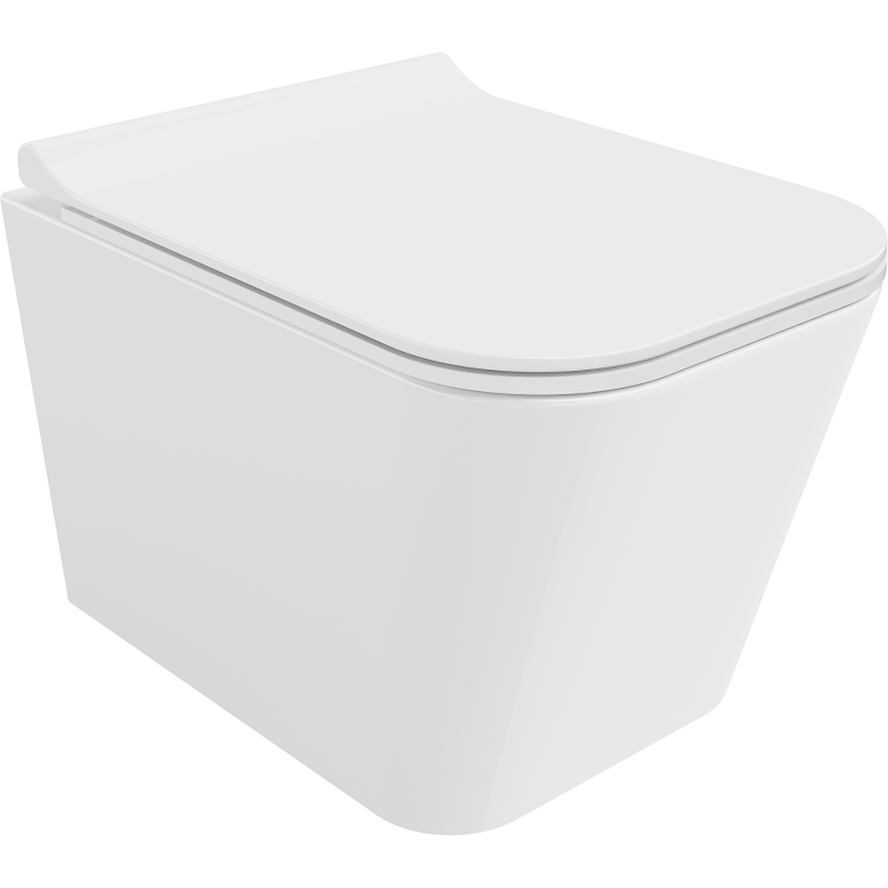 Mexen Teo Rimless WC Bowl with Soft-Close Slim Seat, Duroplast, White Gloss - 30850700