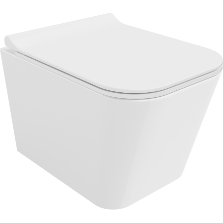 Mexen Teo Rimless toilet bowl with a slim soft close toilet seat, Thermosetting polymer, White - 30850700