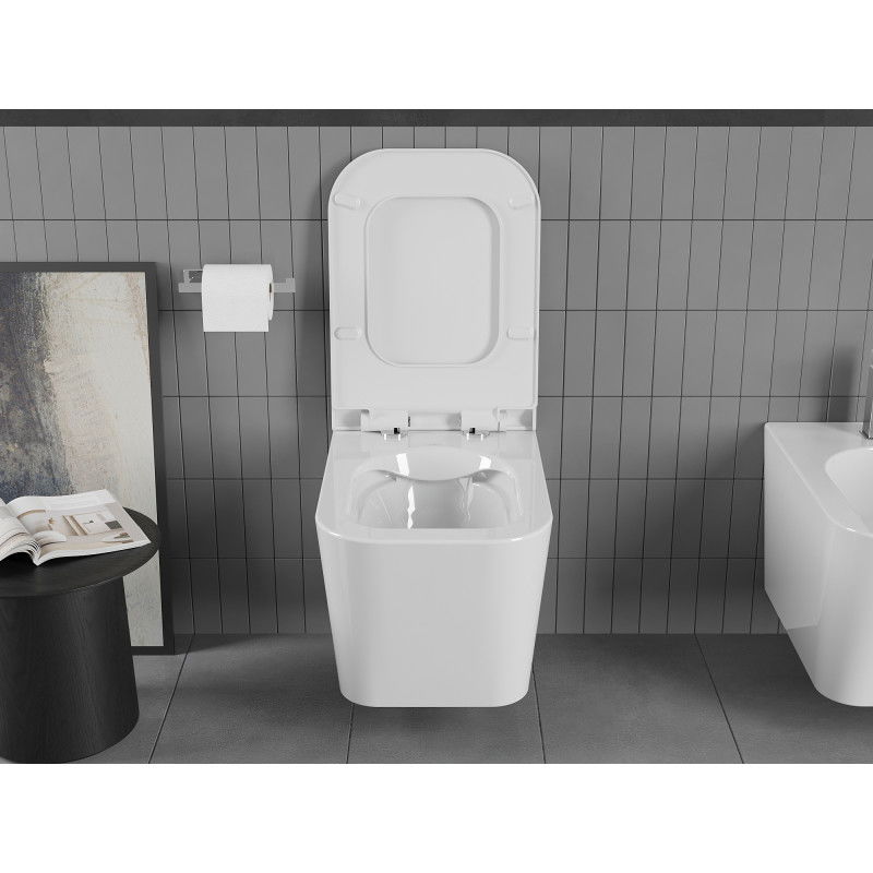Mexen Teo Rimless WC Bowl with Soft-Close Slim Seat, Duroplast, White Gloss - 30850700