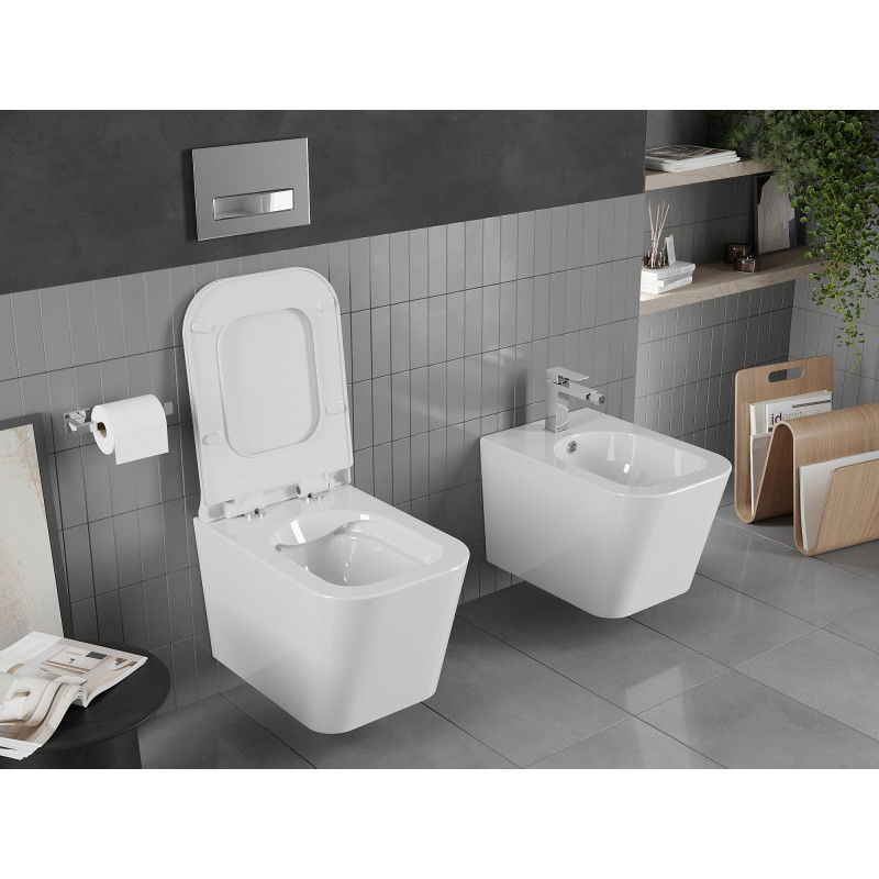 Mexen Teo Rimless WC Bowl with Soft-Close Slim Seat, Duroplast, White Gloss - 30850700