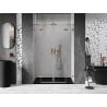 Mexen Lunar Duo shower door hinged 140 cm, transparent, brushed copper - 834D-140-000-65-00