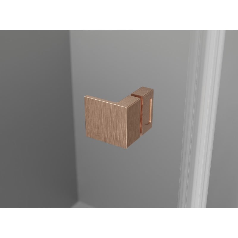 Mexen Lunar Duo shower door hinged 140 cm, transparent, brushed copper - 834D-140-000-65-00