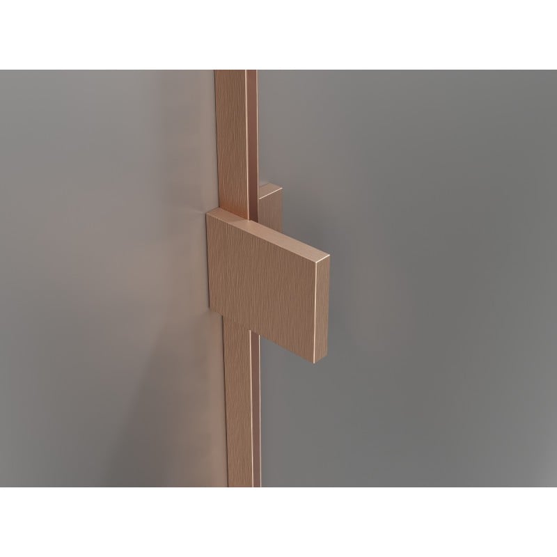 Mexen Lunar Duo shower door hinged 140 cm, transparent, brushed copper - 834D-140-000-65-00