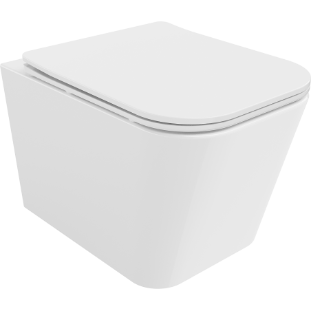 Mexen Teo Rimless toilet bowl with a slim soft close toilet seat, Thermosetting polymer, White - 30850600