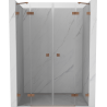 Mexen Lunar Duo Shower Doors Swing 180 cm, Transparent, Brushed Copper - 834D-180-000-65-00