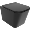 Mexen Teo Rimless toilet bowl with a slim soft close toilet seat, Thermosetting polymer, Black matt - 30850685
