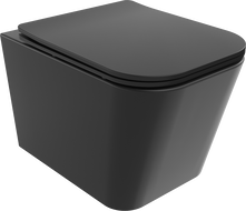 Mexen Teo Rimless toilet bowl with a slim soft close toilet seat, Thermosetting polymer, Black matt - 30850685