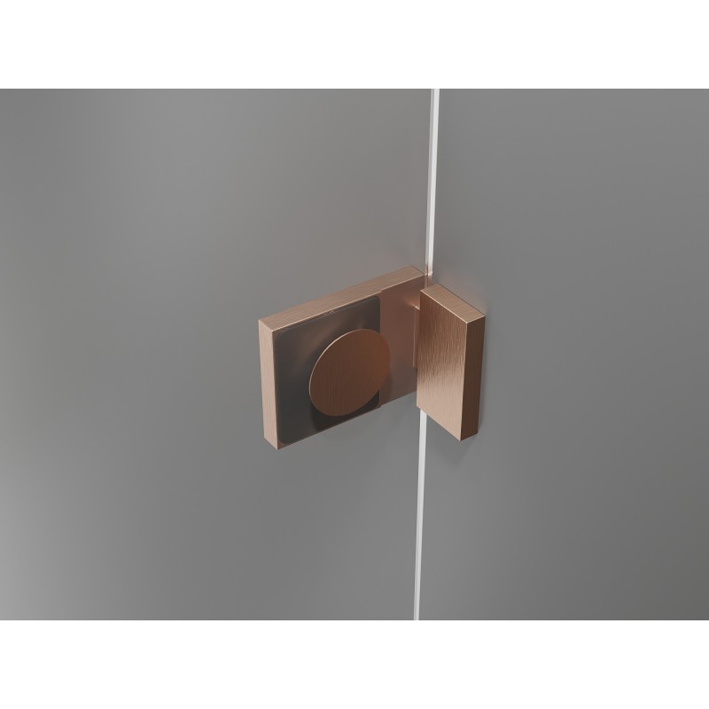 Mexen Lunar Duo Shower Door, Swing Open 200 cm, Transparent, Brushed Copper - 834D-200-000-65-00