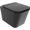 Mexen Teo Rimless toilet bowl with a slim soft close toilet seat, Thermosetting polymer, Black - 30854070