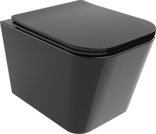 Mexen Teo Rimless toilet bowl with a slim soft close toilet seat, Thermosetting polymer, Black - 30854070