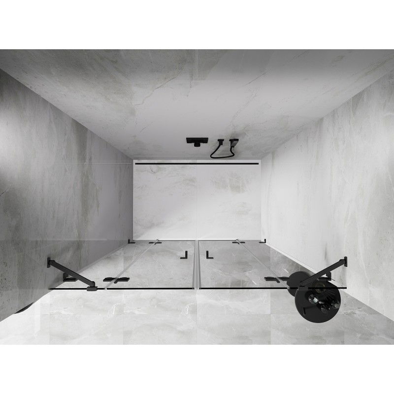 Mexen Lunar Duo Swing Shower Door 150 cm, Transparent, Brushed Gun Gray - 834D-150-000-66-00