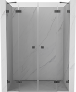 Mexen Lunar Duo Swing Shower Door 150 cm, Transparent, Brushed Gun Gray - 834D-150-000-66-00
