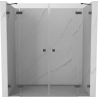 Mexen Lunar Duo Shower Doors Hinged 190 cm, Transparent, Brushed Gun Gray - 834D-190-000-66-00