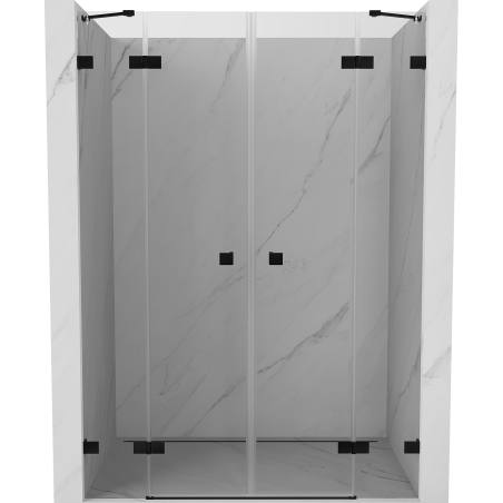 Mexen Lunar Duo 150 cm Bifold Shower Door, Transparent, Black - 834D-150-000-70-00