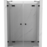 Mexen Lunar Duo 160 cm Hinged Shower Door, Transparent, Black - 834D-160-000-70-00