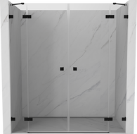 Mexen Lunar Duo Swing Shower Door 180 cm, Transparent, Black - 834D-180-000-70-00